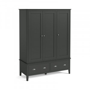 Dressing Ouida, lemn masiv, negru, 185 x 139 x 54,5 cm