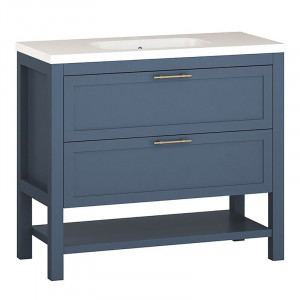 Dulap cu lavoar Gambill, albastru/alb, 88,5 x 101 x 46 cm