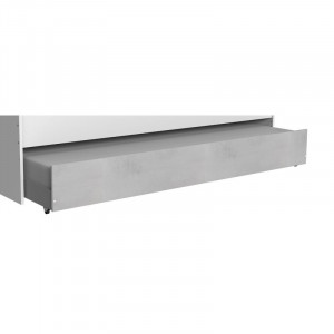 Extensie pentru pat Amelia, pe role, gri beton, 21 x 90 x 200 cm