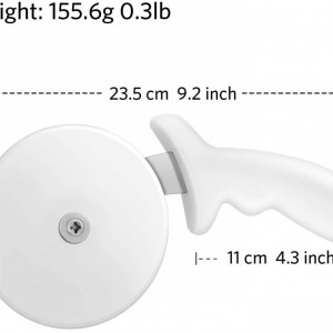 Feliator pizza Asdirne, plastic/otel inoxidabil, alb/argintiu, 23,5 x 9,8 cm