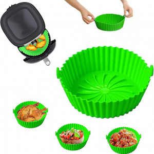 Forma din silicon pentru friteuza cu aer cald YAWMLYE, verde, 16 x 20 x 6 cm