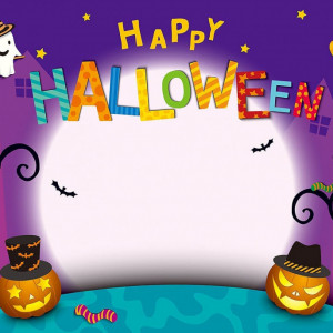 Fundal foto pentru Halloween INRUI, vinil, multicolor, 150 x 210 cm