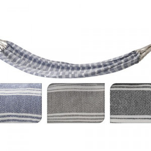 Hamac tesatura/textile, bej/albastru/gri, 110 x 220 cm