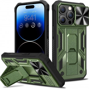 Husa de protectie compatibila cu iPhone 14 Pro 5G 2022 HWeggo, policarbonat/poliuretan, verde alpin, 6,1 inchi