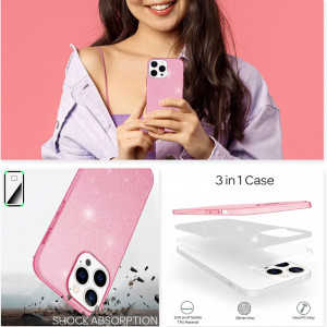 Husa de protectie pentru iPhone 13 PRO Nalia, silicon, roz, 6,1 inchi