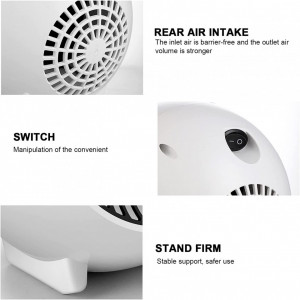 Incalzitor ceramic cu ventilator Sousnous, 500W, ABS, alb, 16,3 x 16 x 13,2 cm