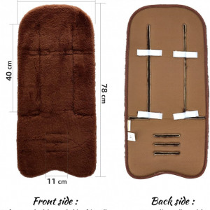 Insertie de scaun pentru carucior bebelus Miracle Baby, plus, maro, 35 x 78 cm