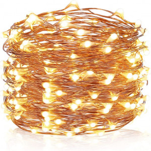 Instalatie cu 50 de LED-uri Ariceleo, plastic/cupru, alb cald, 5 m