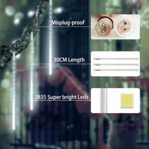 Instalatie cu 8 tuburi aneeway, LED-uri 192, PVC, IP44, 6,8 M / 30 cm
