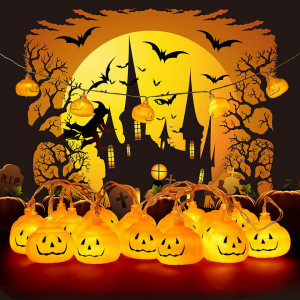 Instalatie pentru Halloween LEMESO, alb cald, 3 m