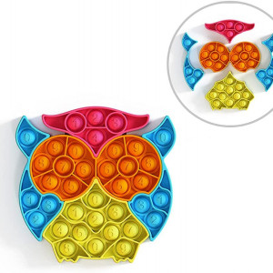 Jucarie anti-stres Pop It puzzle Colorlizard, silicon, multicolor, 15 x 15 cm