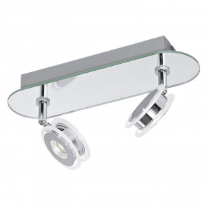 Lustra LED Agueda I sticla/otel, crom, 2 becuri, 220 V, 3000 K, 340 lm