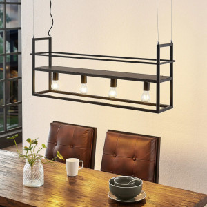 Lustra tip pendul Grisela, metal, negru, 101,5 x 20 x 150 cm