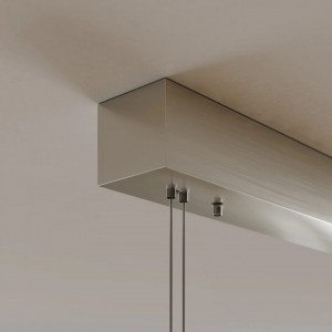 Lustra tip pendul Lise, LED, lemn masiv/metal, argintiu/natur, 107 x 150 cm