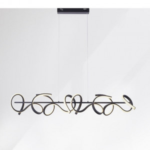 Lustra tip pendul, metal/plastic, neagra, 21 x 135 x 99 cm, 102w