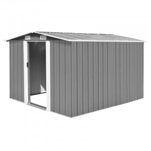 Magazie metalică pentru gradina Mcsherry, gri, 246 x 285 x 178 cm
