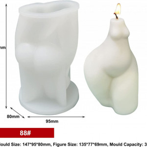 Matrita pentru lumanare Tiruiya, silicon, alb, 147 x 80 x 95 mm