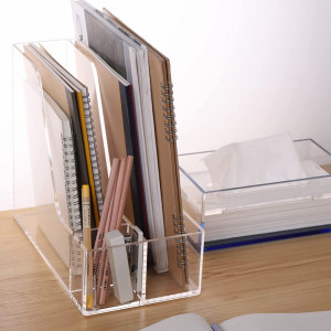 Organizator de birou SANRUI, acrilic, transparent, 25 x 28 x 15,4 cm