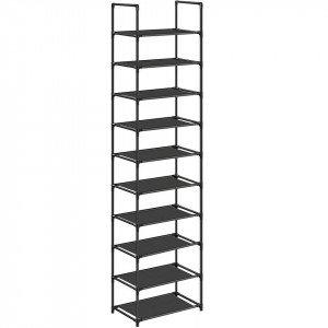 Pantofar Songmics, textil/metal/plastic, negru, 45 x 28 x 173 cm