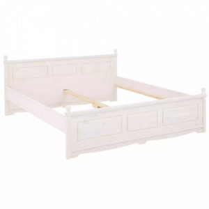 Pat de o persoana Eva Home Affaire, lemn masiv, alb, 90 x 200 cm