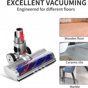 Perie pentru aspirator Kenvor, compatibila cu Dyson V7 /V8/ V10/ V11/ V15/ V4, ABS/fibra de carbon, gri