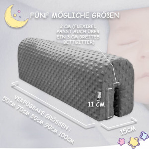 Perna pentru bara de protectie bebelusi Dreamland, gri,textil, 70 cm