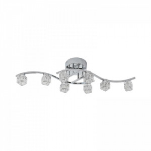 Plafoniera Yaro, LED, metal/sticla, argintiu/transparent, 82,5 x 16,5 x 18 cm