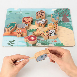 Puzzle pentru copii Goorder, lemn, multicolor