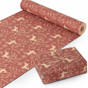 Rola hartie pentru ambalat cadouri Kraft & Co, maro, 25 m x 44,5 cm