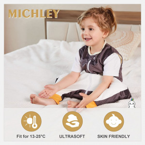 Sac de dormit pentru copii MICHLEY, model pinguin, poliester, multicolor, 4-5 ani
