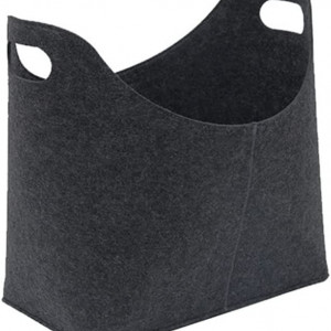 Sac mare pentru lemne FUXHBFB, pasla, negru, 54 x 29 x 40 cm