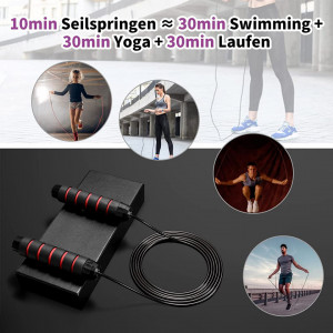 Set cerc pentru fitness/masaj si coarda de sarit Hula Hoop Zitfri, spuma EVA, negru/roz/mov, 100 cm