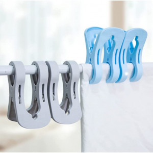 Set de 10 clipsuri pentru prosop/sezlong Dsplopk, plastic, albastru/gri, 12,5 x 6,4 x 7,8 x 6 cm