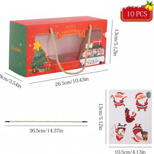 Set de 10 cutii pentru prajituri si 10 felicitari TSLBW, carton, multicolor, 26,5 x 13 x 9 cm