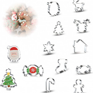 Set de 10 forme pentru prajituri JiangLin, otel inoxidabil, argintiu