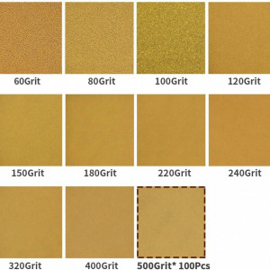 Set de 100 discuri pentru slefuirea lemnului SPEEDWOX, oxid de aluminiu, granulatie 500, galben, 15,2 cm