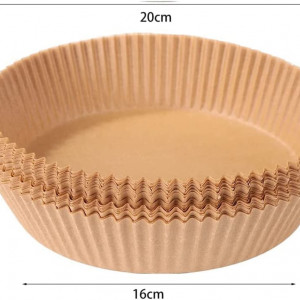 Set de 100 hartii de copt pentru friteuza VIDOELETTRONICA, maro, 16 x 4,5 cm