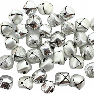 Set de 105 clopotei pentru artizanat creativ MIJOMA, argintiu, metal, 15 x 15 mm