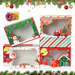 Set de 12 cutii cadou pentru Craciun Shengruili, hartie, multicolor, 22.4 x 15.4 x 7.2 cm