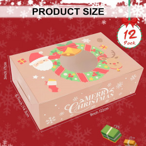 Set de 12 cutii pentru ambalare dulciuri de Craciun Qpout, hartie/folie, multicolor, 22 x 14.5 x 7 cm