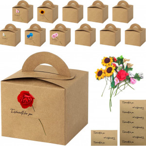 Set de 12 cutii pentru prajituri BLLREMIPSUR, hartie, natur, 8 x 9,5 x 9,5 cm