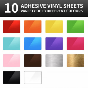 Set de 12 folii autoadezive Lya Vinyl, vinil, rosu, 30 x 30 cm