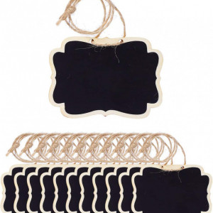 Set de 12 table cu franghie ‎Sourcing map, lemn/textil, negru, 9 x 6 cm