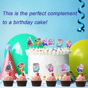 Set de 120 decoratiuni pentru tort BESTZY, lemn/carton, multicolor, 10 cm