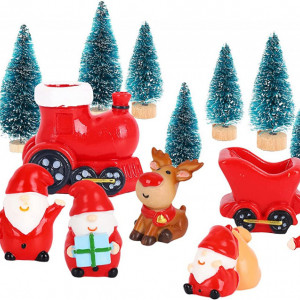 Set de 18 mini-decoratiuni de Craciun Gukasxi, multicolor, rasina, 3-12,5 cm