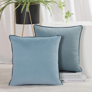 Set de 2 fete de perna Btyrle, catifea, gri, 40 x 40 cm