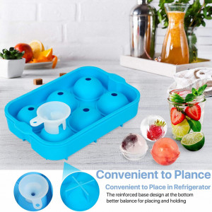 Set de 2 forme pentru cuburi de gheata QcoQce, silicon, albastru, 16,5 x 13 x 5 cm
