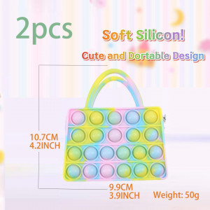 Set de 2 genti Popit PeaMirmy, silicon, multicolor, 9,9 x 10, 7 cm