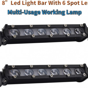 Set de 2 Led Bar YUGUANG, aluminiu, negru, 20 cm, 6000 lumeni