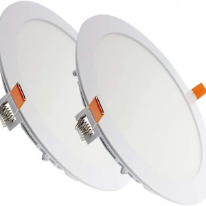 Set de 2 plafoniere LEDUNI ® , Lumina alba rece 6000k, aluminiu, LED, 20W, AC, 230V